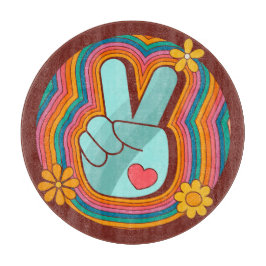 Frieden, Liebe und Rainbow Vibes Schneidebrett