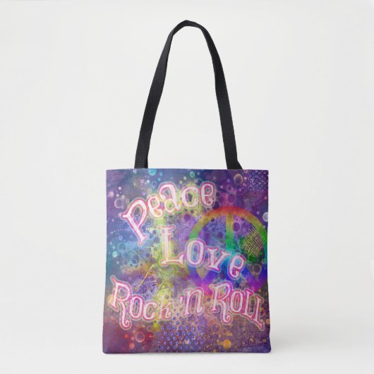 Frieden, Liebe und Rock 'n Roll | Bright Boho Hipp Tasche (Vorderseite)