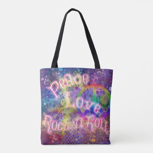 Frieden, Liebe und Rock 'n Roll | Bright Boho Hipp Tasche (Rückseite)