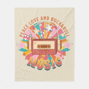 Frieden Liebe und Rock & Roll Fleecedecke