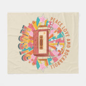 Frieden Liebe und Rock & Roll Fleecedecke (Vorderseite (Horizontal))