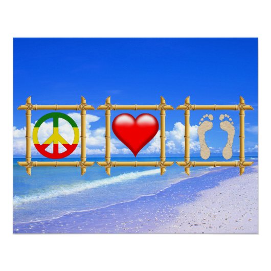 Frieden, Liebe und Sandfüße Poster (Vorderseite)