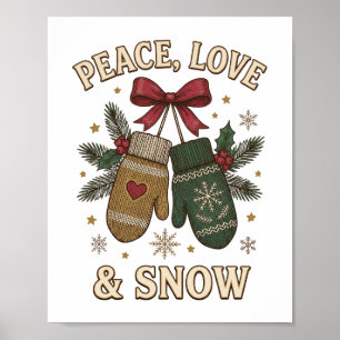 Frieden Liebe Und Schnee Cozy Gebundene Winterhand Poster