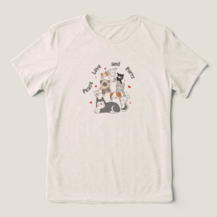 Frieden, Liebe und Schnurren Katzenliebhaber Katze Tri-Blend Shirt