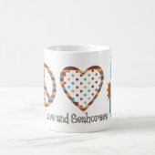 Frieden, Liebe und Seepferde Kaffeetasse (Mittel)