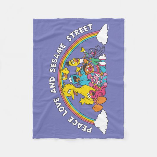 Frieden, Liebe und Sesamstraße Fleecedecke (Vorderseite)