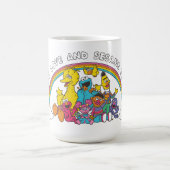 Frieden, Liebe und Sesamstraße Kaffeetasse (Mittel)