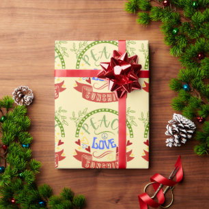 Frieden, Liebe und Sonnenschein Geschenkpapier