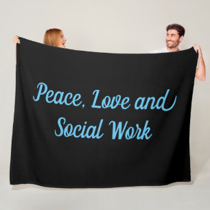 Frieden, Liebe und Sozialarbeit Fleecedecke