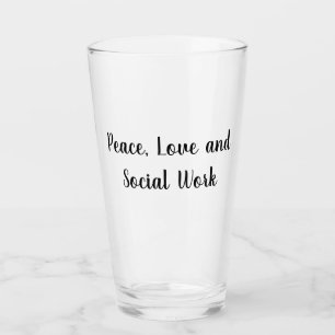 Frieden Liebe und Sozialarbeit Glas