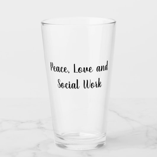 Frieden Liebe und Sozialarbeit Glas (Vorderseite)