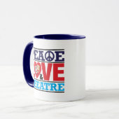 Frieden, Liebe und Theater-Tasse Tasse (Vorderseite Links)
