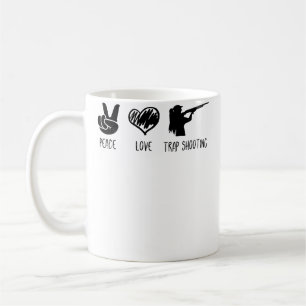 Frieden Liebe Und Trap-Schiessen Kaffeetasse