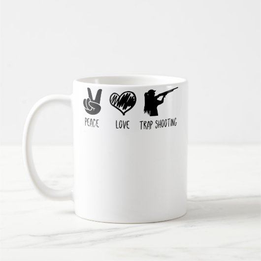 Frieden Liebe Und Trap-Schiessen Kaffeetasse (Links)