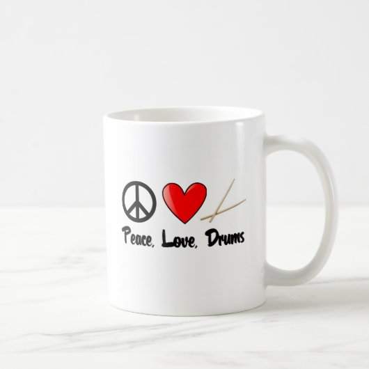 Frieden, Liebe und Trommeln Kaffeetasse (Rechts)