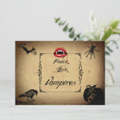 Frieden, Liebe und Vampires-Halloween-Party Einladung (Stehend Vorderseite)