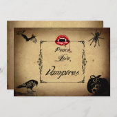 Frieden, Liebe und Vampires-Halloween-Party Einladung (Vorne/Hinten)