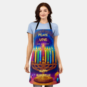 Frieden, Liebe und Wunder - Hanukkah Schürze