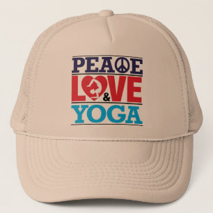 Frieden, Liebe und Yoga-Hut Truckerkappe