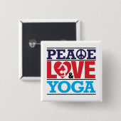 Frieden, Liebe und Yoga-Knopf Button (Vorne & Hinten)