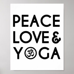 Frieden Liebe Und Yoga Om Symbol Yogi Yoga Zitat - Poster