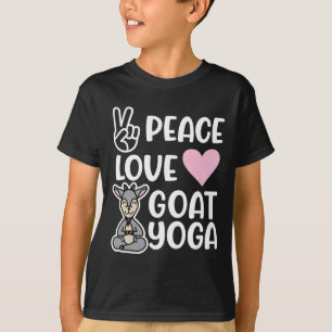 Frieden Liebe Und Ziegen Yoga Fitness Süß Lustig T-Shirt