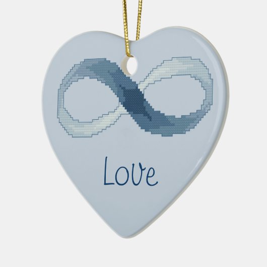 Frieden, Liebe, Unendlichkeits-Verzierung Keramik Ornament (Links)