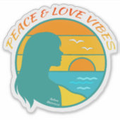 Frieden & Liebe Vibes Aufkleber (Vorderseite)