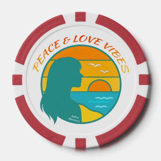 Frieden & Liebe Vibes Pokerchips (Vorderseite)