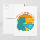Frieden & Liebe Vibes Postkarte (Vorne/Hinten)