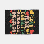 Frieden Liebe Vielfalt Inklusion Schwarzer Geschic Fleecedecke (Vorderseite (Horizontal))