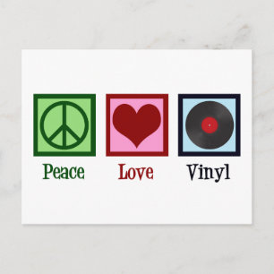 Frieden Liebe Vinyl-Schallplatten Postkarte