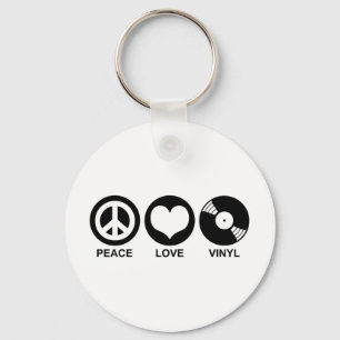 Frieden Liebe Vinyl Schlüsselanhänger