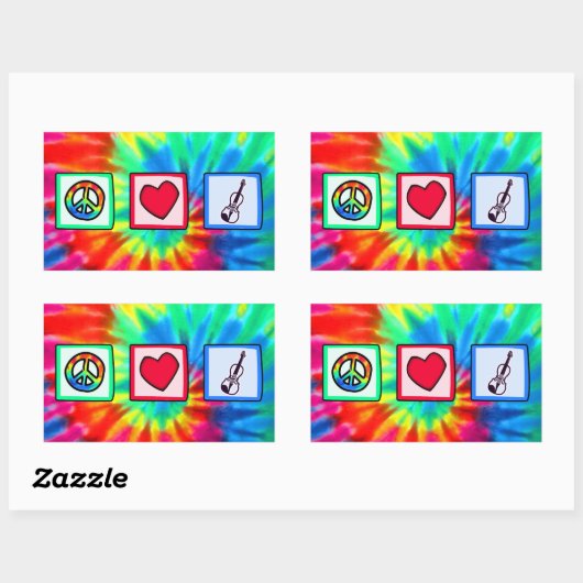 Frieden, Liebe, Violinen Rechteckiger Aufkleber (Blatt)