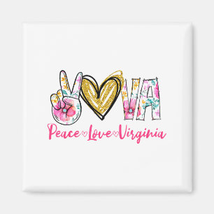 Frieden Liebe Virginia Floral Vintage Virginia Pri Magnet