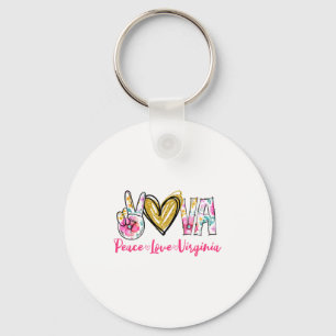 Frieden Liebe Virginia Floral Vintage Virginia Sto Schlüsselanhänger