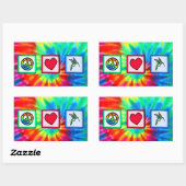 Frieden, Liebe, Vögel Rechteckiger Aufkleber (Blatt)