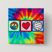 Frieden, Liebe, Volleyball Button (Vorderseite)
