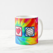 Frieden, Liebe, Volleyball Kaffeetasse (VorderseiteRechts)