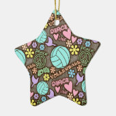 Frieden, Liebe, Volleyball Keramik Ornament (Links)