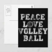 Frieden, Liebe, Volleyball Postkarte (Vorne/Hinten)
