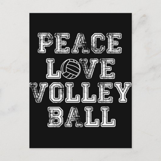 Frieden, Liebe, Volleyball Postkarte (Vorderseite)