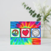 Frieden, Liebe, Volleyball Postkarte (Stehend Vorderseite)