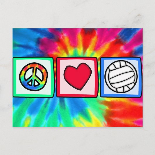 Frieden, Liebe, Volleyball Postkarte (Vorderseite)