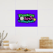 Frieden, Liebe, Volleyball; Retro Poster (Küche)
