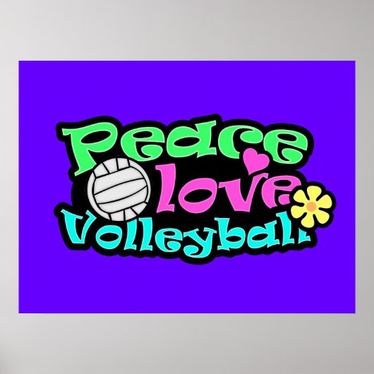 Frieden, Liebe, Volleyball; Retro Poster (Vorne)