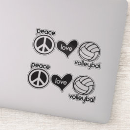 Frieden, Liebe, Volleyball-Sticker Aufkleber