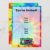 Frieden, Liebe, VolleyballRetro Einladung (Vorne/Hinten)