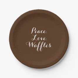 Frieden. Liebe. Waffeln Pappteller