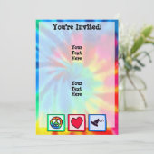 Frieden, Liebe, Wakeboarding Einladung (Stehend Vorderseite)